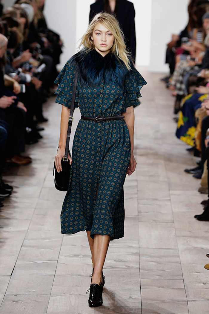 Gigi Hadid walks in the Michael Kors show at NYFW